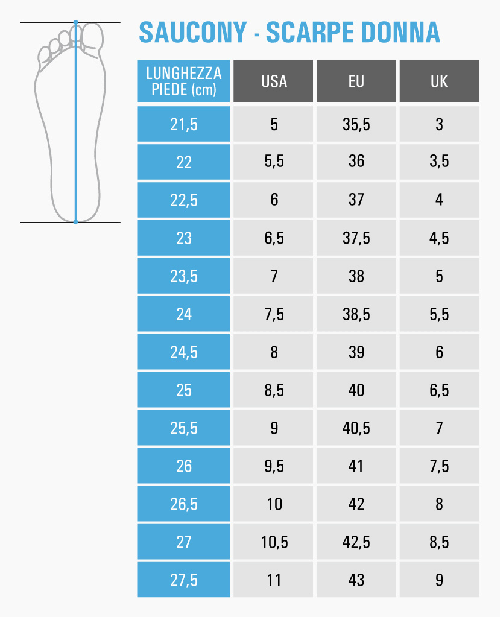 tabella misure scarpe saucony - 53% di sconto - agriz.it